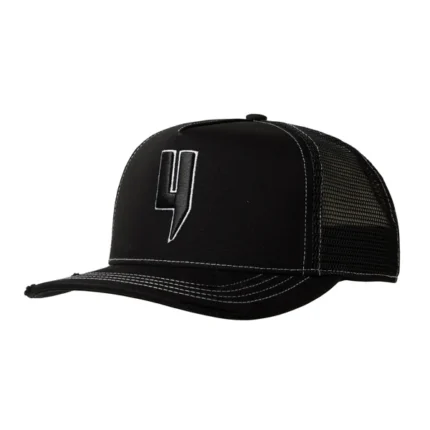 BLACK CAP WHITE STITCH CONTRAST