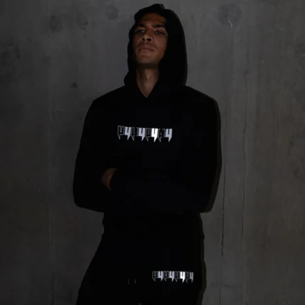 BLACK HOODY EIGHT Y LOGO REFLECTIVE