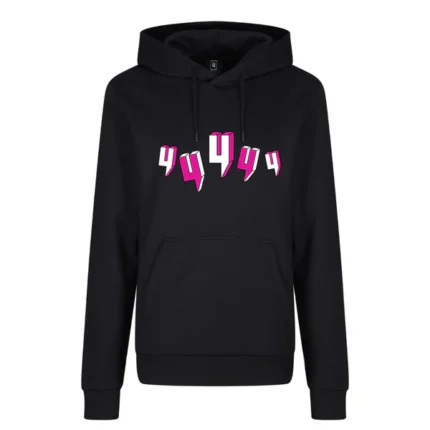 BLACK HOODY FIVE Y LOGO PINK