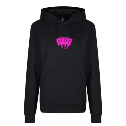 BLACK HOODY NEON PINK YYY OUTLINE