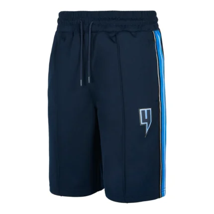 NAVY TRACK SHORTS BLUE SIDE STRIPE