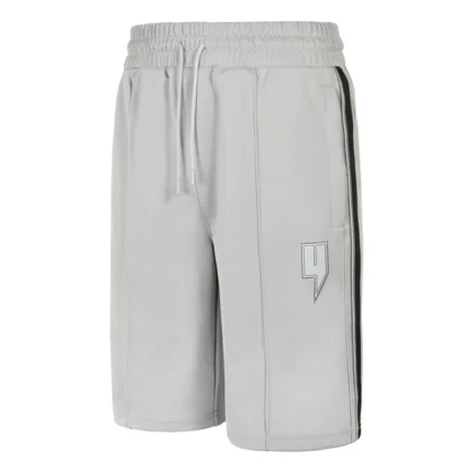 GREY TRACK SHORTS BLACK SIDE STRIPE