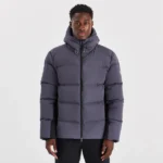 QUILTED DOWN COAT NINE IRON / BLACK