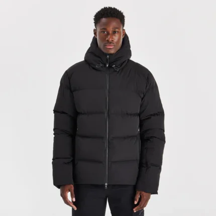 QUILTED DOWN COAT BLACK
