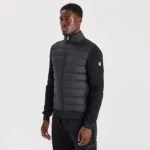 FUNNEL NECK PANEL JACKET BLACK