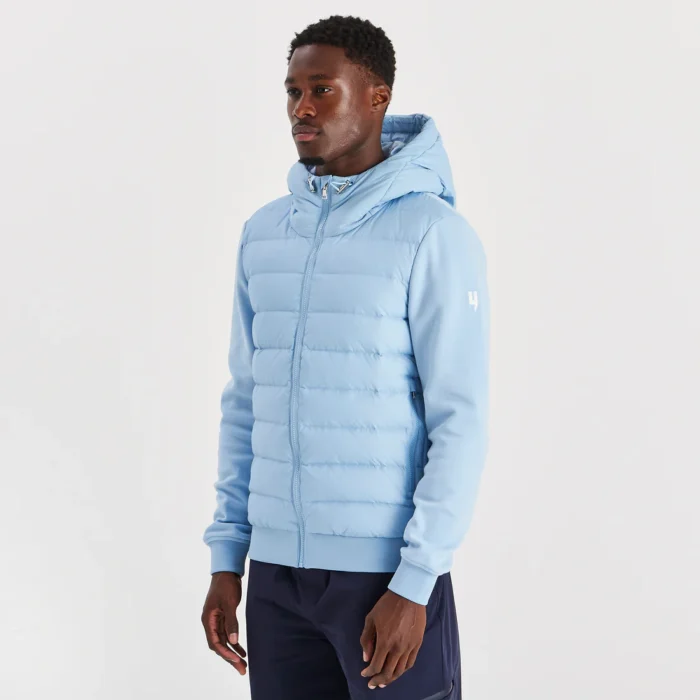 QUILTED PANEL JACKET BABY BLUE