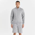 GREY TRACK SHORTS BLACK SIDE STRIPE