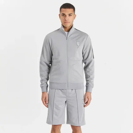 GREY TRACK SHORTS BLACK SIDE STRIPE