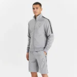 GREY TRACK SHORTS BLACK SIDE STRIPE