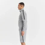 GREY TRACK SHORTS BLACK SIDE STRIPE
