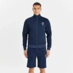 NAVY TRACK SHORTS BLUE SIDE STRIPE