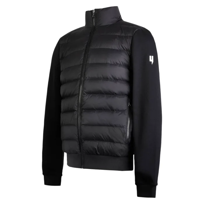 FUNNEL NECK PANEL JACKET BLACK