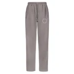 SOLID GREY OPEN HEM JOGGERS WHITE CIRCLE LOGO