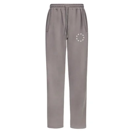 SOLID GREY OPEN HEM JOGGERS WHITE CIRCLE LOGO