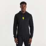 BLACK HOODY NEON OUTLINE Y LOGO