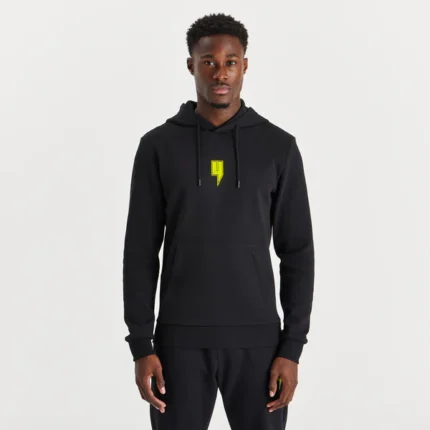 BLACK HOODY NEON OUTLINE Y LOGO