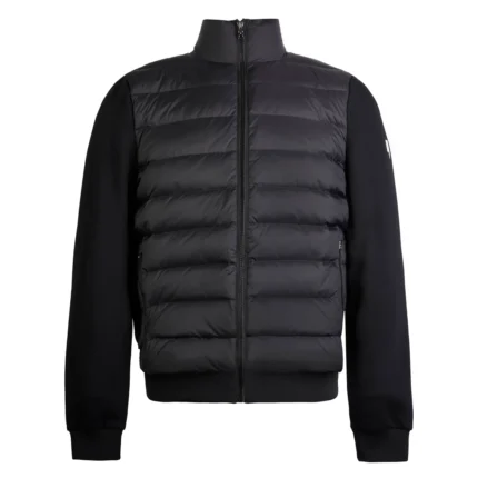 FUNNEL NECK PANEL JACKET BLACK