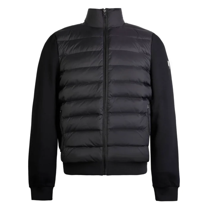 FUNNEL NECK PANEL JACKET BLACK